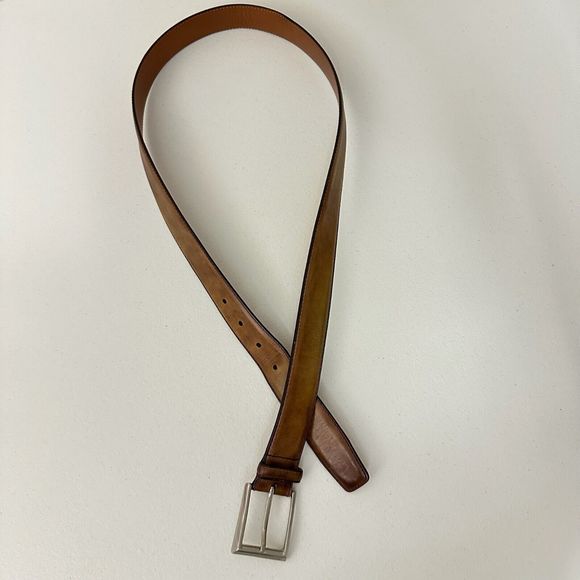 Magnanni Tan Leather Belt with Silver Buckle - Picture 2 of 6